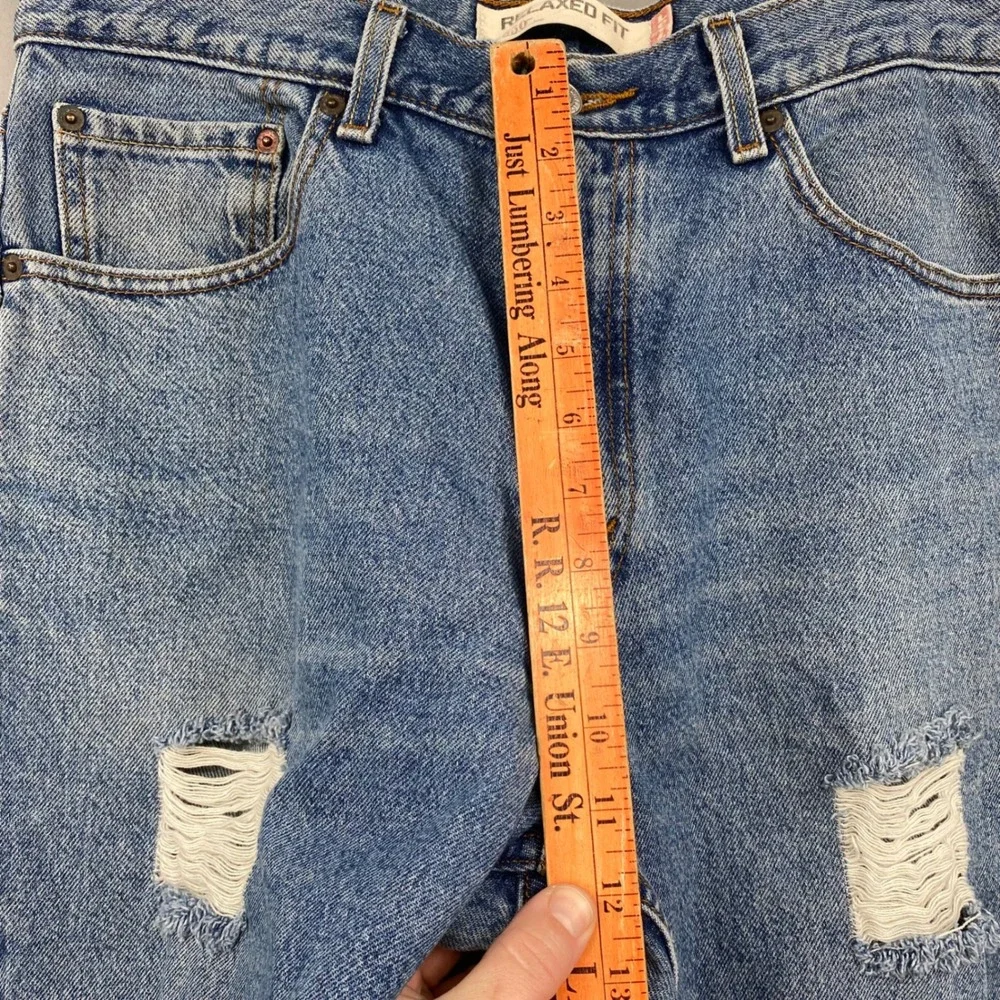 Levi's 550 Vintage Relaxed‎ Fit Jeans Distressed Fringe Blue Denim Men's W34 L32